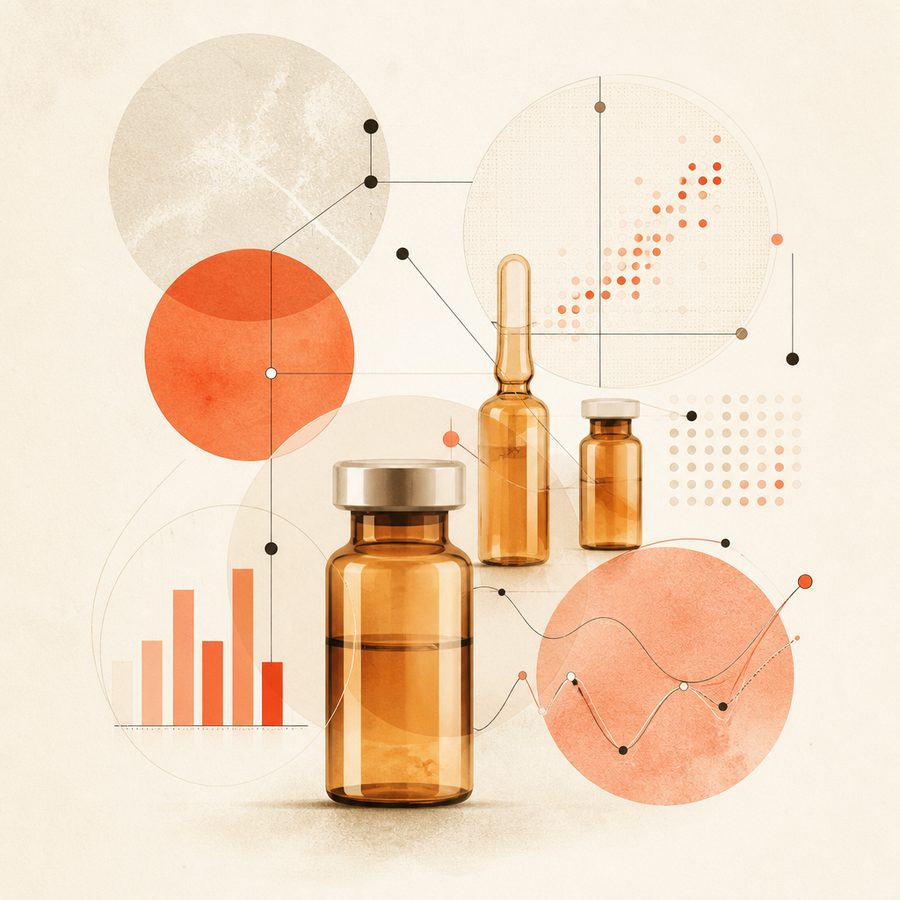 Illustration of lab charts linked to medication